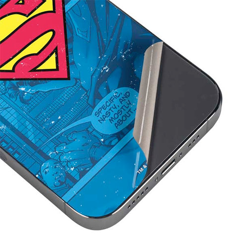DC Comics Superman Logo Background Pattern iPhone 16e Skin